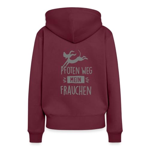 Spreadshirt Hund mit Spruch Pfoten Weg Mein Frauchen Frauen Premium Bio Hoodie, S, Burgunderrot Spreadshirt Hund mit Spruch Pfoten Weg Mein Frauchen Frauen Premium Bio Hoodie, S, Burgunderrot von Spreadshirt