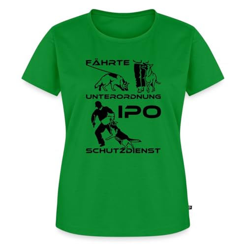 Spreadshirt IPO - Deutscher Schäferhund Frauen Premium Bio T-Shirt, XL, Grün von Spreadshirt