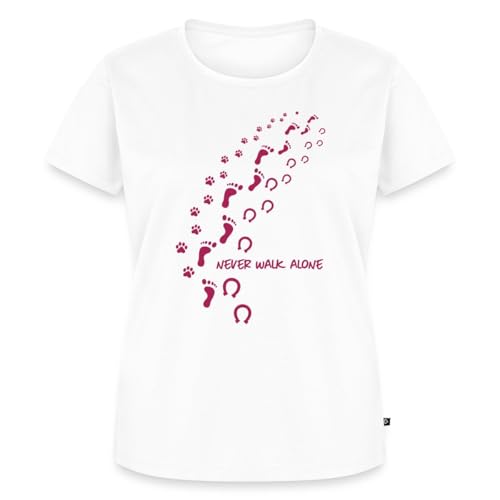 Spreadshirt Never Walk Alone Hund Mensch Hufabdrücke Frauen Premium T-Shirt, XS, Weiß Spreadshirt Never Walk Alone Hund Mensch Hufabdrücke Frauen Premium T-Shirt, XS, Weiß von Spreadshirt