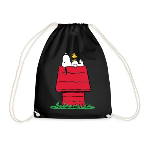 Spreadshirt Peanuts Snoopy Und Die Hundehütte Turnbeutel, One size, Schwarz Spreadshirt Peanuts Snoopy Und Die Hundehütte Turnbeutel, One size, Schwarz von Spreadshirt