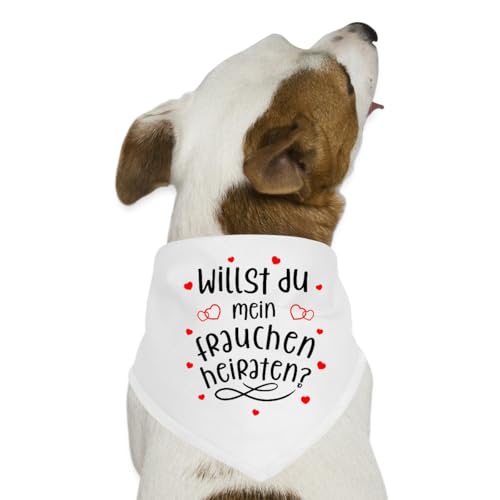Spreadshirt Willst Du Mein Frauchen Heiraten Heiratsantrag Hund Hunde-Bandana, One Size, Weiß Spreadshirt Willst Du Mein Frauchen Heiraten Heiratsantrag Hund Hunde-Bandana, One Size, Weiß von Spreadshirt