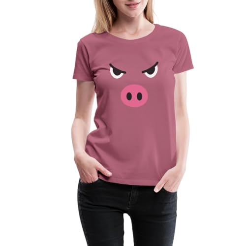 Spreadshirt Wütendes Schwein Karneval Fasching Gruppenkostüm Frauen Premium T-Shirt, L, Mauve von Spreadshirt