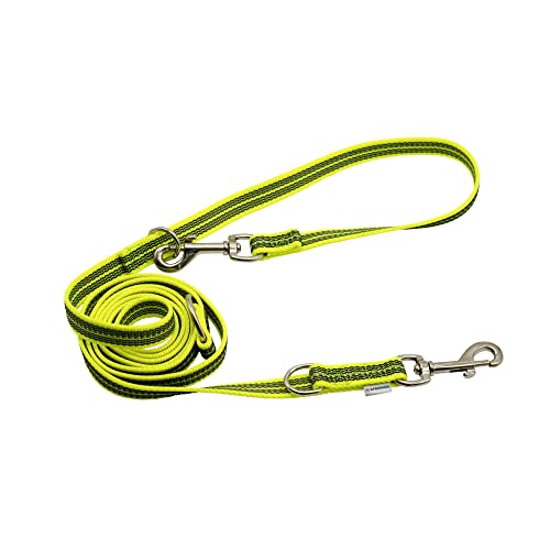 Gummierte Leine, 3-Fach verstellbar - neon gelb, 230 cm (2,3 m) von Herm Sprenger