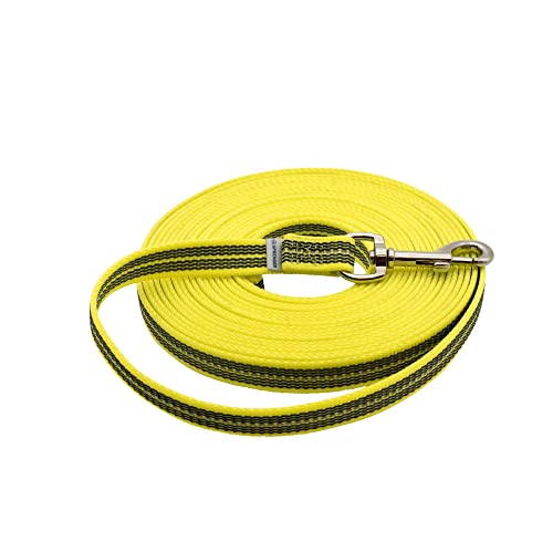 Gummierte Leine ohne Handschlaufe - neon gelb, 500 cm (5 m) von Herm Sprenger