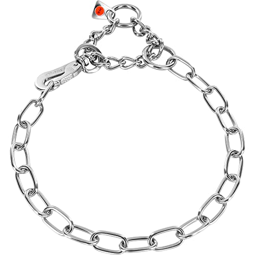 Sprenger Kettenhalsband für Hunde aus Edelstahl mit Haken und Zugbegrenzung I Hundehalsband m mit extra Langen Kettenglieder 3mm, fellschonend, 36 cm von SPRENGER