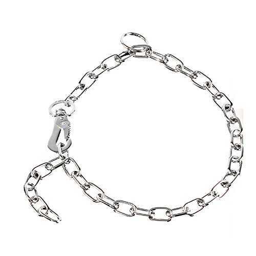 Sprenger CR Kettenhalsband Mediumkette mit 1 Ring und 1 Sprengerhaken Stahl verchromt 3 mm für Hunde bis 45 kg (50 cm) von Sprenger