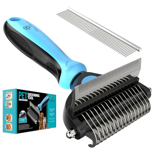 Spring Blossoms 2-in-1 Professioneller Fellpflegekamm für Katzen und Hunde, Entfilzungskamm für einfaches Entfernen von Matten und Verfilzungen, sicher für Haustiere, kein hässliches Ausfallen und Spring Blossoms 2-in-1 Professioneller Fellpflegekamm für Katzen und Hunde, Entfilzungskamm für einfaches Entfernen von Matten und Verfilzungen, sicher für Haustiere, kein hässliches Ausfallen und von Spring Blossoms