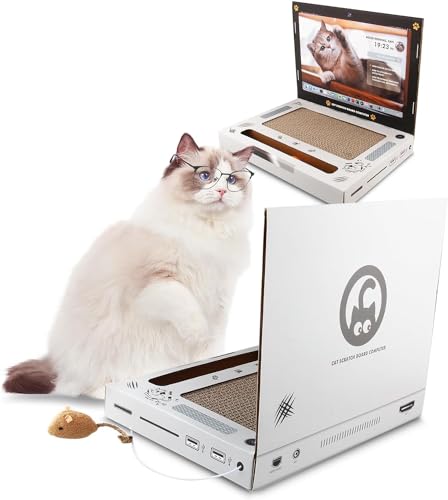 Katzenkratzer, Laptop, Computer mit flauschigem "Maus"-interaktivem Spielzeug, Pfote über Social Media & Auffangen von Mews, Kätzchenspielzeug und Kratzpads für Katzen Katzenkratzer, Laptop, Computer mit flauschigem "Maus"-interaktivem Spielzeug, Pfote über Social Media & Auffangen von Mews, Kätzchenspielzeug und Kratzpads für Katzen von Spring.Rd