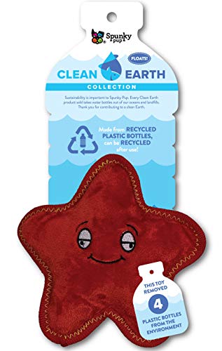 Spunky Pup Clean Earth Plüschseestern | aus 100% recycelten Wasserflaschen | klein, rot von Spunky Pup