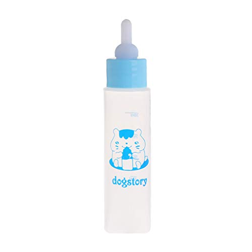 Sqiuxia Haustier-Milchflasche für Neugeborene, Krankenpfleger, Pflege für Hunde, Welpen, Katzen, Kätzchen, 30 ml, Kunststoffflasche, Silikon, kurz, 2 Farben von Sqiuxia