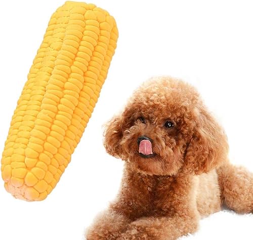 1 x gelbes Kauspielzeug für Hunde und Welpen, Latex, Maisform, quietschend, bissfest, interaktives Spiel, Kauspielzeug, Haustierbedarf, Hundespielzeug, Hundespielzeug, aggressive Kauer für kleine von SquarezhenBo