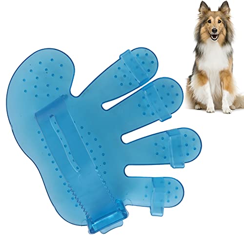 Sren Hundepflegehandschuhe, Deshedding Brush Handschuh Haustierpflegebürste Massageeffekt für Haustiere zum Kämmen der Haare(Blue) von Sren