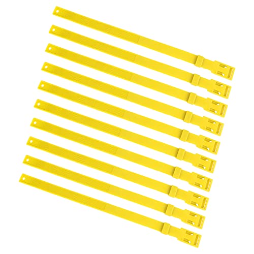 10PCS Ziegenhalsband PU 23 Zoll Verstellbares Viehhalsband Nutztiere Kuh Schaf (Gelb) von Srliya