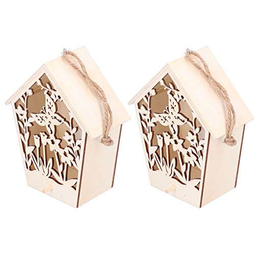 2pcs Hölzerne Vogelhaus Innen Im Freien Gartenvogelhaus mit Warmen Leichten Hölzernen Ornamenten 2pcs Hölzerne Vogelhaus Innen Im Freien Gartenvogelhaus mit Warmen Leichten Hölzernen Ornamenten von Srliya
