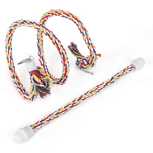 2pcs Vogelstand Seil mit Bell Buntes Baumwollseil Papageien Kletterstangenspielzeug Spielzeug von Srliya