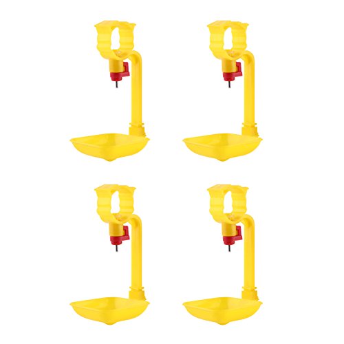 Automatische Trinker Becher für Vogel Hühner, 4 Stück Plastik-Hähnchen-Wasser Trinkbecher, Immer Frisches Wasser, Nicht Anständig, Wasserdicht, Einfache Installation von Srliya