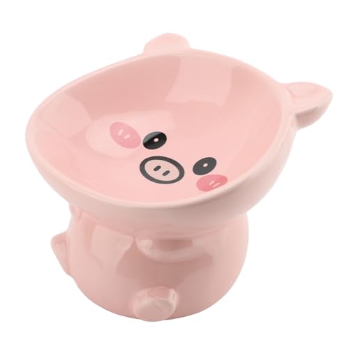 Futternapf für Katzen, erhöht, für Hunde, Keramik, niedlich, Cartoon-Tier, Schweineform, kippsicher, multifunktionale Dekoration Futternapf für Katzen, erhöht, für Hunde, Keramik, niedlich, Cartoon-Tier, Schweineform, kippsicher, multifunktionale Dekoration von Srliya