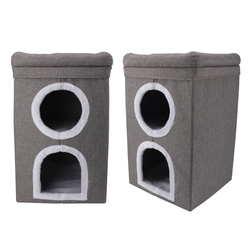 Katzenwürfelhaus, Vielseitig Einsetzbar, 3 Schichten, Großer Raum, Warm, Winddicht, Kratzfest, Faltbar, Katzenhaus für den Innenbereich Katzenwürfelhaus, Vielseitig Einsetzbar, 3 Schichten, Großer Raum, Warm, Winddicht, Kratzfest, Faltbar, Katzenhaus für den Innenbereich von Srliya