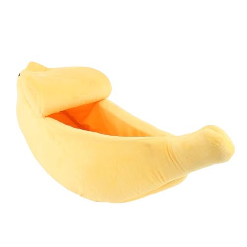 Srliya Bananen Haustierbett Süße Lustige Obstform Katzenbett für Haustiere Unter 2,5 Kg, Abnehmbare Waschbare, Gemütliche Gelbe Bananenhundbett Srliya Bananen Haustierbett Süße Lustige Obstform Katzenbett für Haustiere Unter 2,5 Kg, Abnehmbare Waschbare, Gemütliche Gelbe Bananenhundbett von Srliya