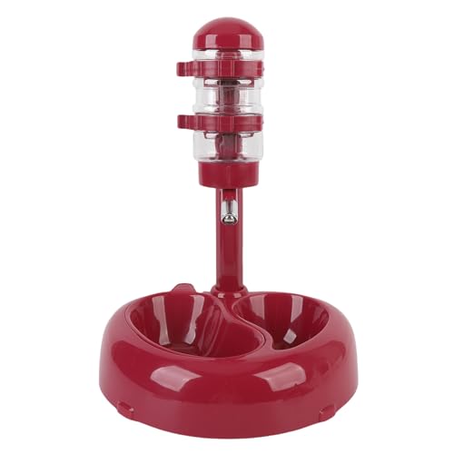 Srliya Haustier Stehender Wasserspender Feeder Verstellbares Höhenhöhe Herzförmiger Hund Stehspenser Schüssel Kit Kit (Burgund) von Srliya