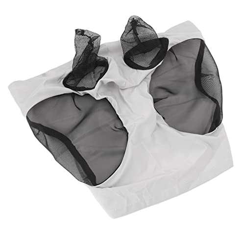 Srliya Pferde-Mesh-Fliegenmaske, Atmungsaktiv, Elastisch, Pferde-Gesichtsmaske mit Ohrenschutz, Reitausrüstung (Grau) von Srliya