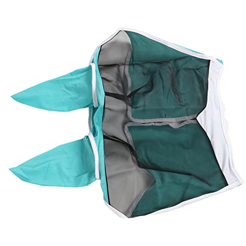 Srliya Pferdefliegenmaske aus Mesh, Elastischer UV-Schutz, Abnehmbare, Atmungsaktive Pferdefliegenmaske mit Ohren für Pferde (Blau Grün) von Srliya