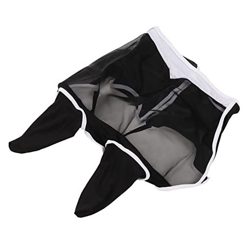 Srliya Pferdefliegenmaske aus Mesh, Elastischer UV-Schutz, Abnehmbare, Atmungsaktive Pferdefliegenmaske mit Ohren Pferde (Schwarz) von Srliya