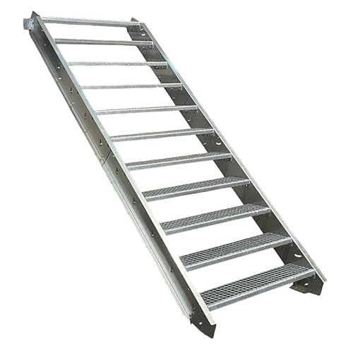 Srm-Design Hundestreppe, Silber, Legierter Stahl, Tiertreppe, ANIMAL_STAIR, 70cm Breite, 165-220cm Höhe von Srm-Design