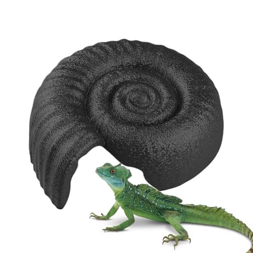 Ssdkpe Reptilienhöhle Ammonit Form Kleintier Versteck Haus Unterschlupf Dekorativer Lebensraum zum Spielen Garten Terrarium Ruhebecken Schlafen Verstecken Zuhause von Ssdkpe
