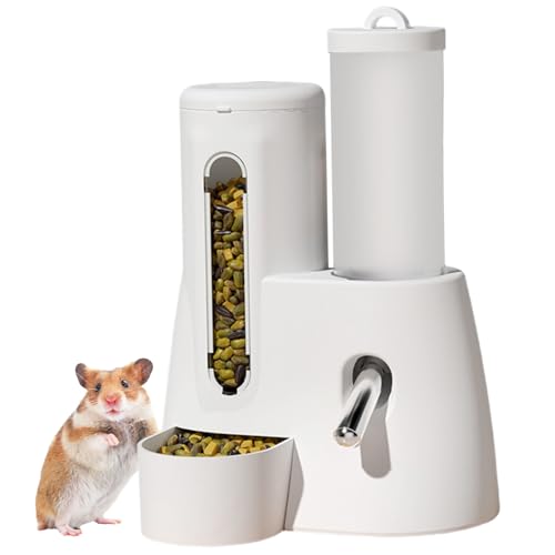 2-in-1-Hamster-Wasserflasche und Lebensmittelspender, 125 ml leckfeste automatische Meerschweinchenwasserflasche mit Stabiler Basi 2-in-1-Hamster-Wasserflasche und Lebensmittelspender, 125 ml leckfeste automatische Meerschweinchenwasserflasche mit Stabiler Basi von Ssguopte