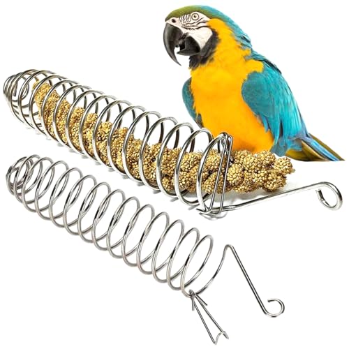 2pcs Vogelfutterbehälter, 9, 1 x 1, 8 x, 8 Zoll Metallvogelfutterspielzeug mit hängbar und abnehmbar von Ssguopte
