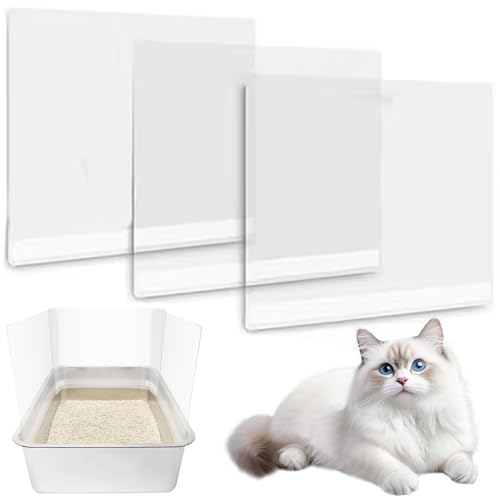 3pcs Müllbox Splash Guard, transparentes Haustier -Dicker -Katzenstreubox -Schild, einfacher sauberer Spritzschutz für offene Pee -Pfanne, nur Abdeckung 3pcs Müllbox Splash Guard, transparentes Haustier -Dicker -Katzenstreubox -Schild, einfacher sauberer Spritzschutz für offene Pee -Pfanne, nur Abdeckung von Ssguopte