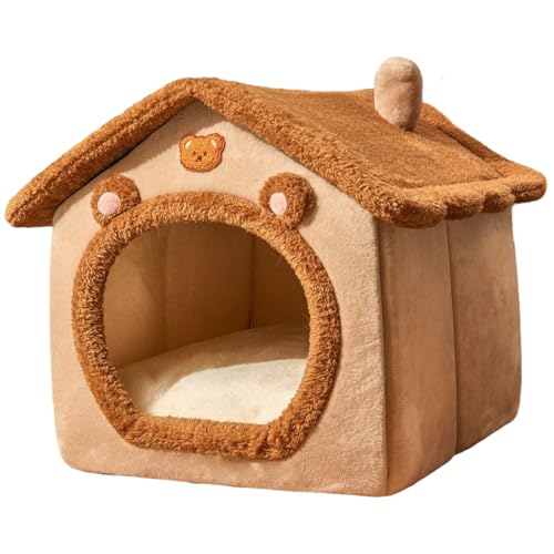 Bedeckte Katzenbett weich warm warm, halbverschlossener Katzenzeltbett abnehmbares süßes Bären Haustier Haus für Innenräume 11, 8x15, 8x15 Zoll Bedeckte Katzenbett weich warm warm, halbverschlossener Katzenzeltbett abnehmbares süßes Bären Haustier Haus für Innenräume 11, 8x15, 8x15 Zoll von Ssguopte