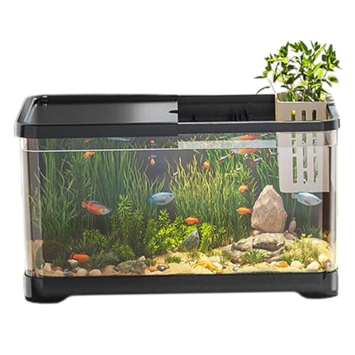 Fischtank Aquarium Starter Kit, 12 x 7,7 x 7 Fischaquarium mit Korbpumpenfilter 4K HD View Clear Fish Aquarium als Fischtanks, Schwarz Fischtank Aquarium Starter Kit, 12 x 7,7 x 7 Fischaquarium mit Korbpumpenfilter 4K HD View Clear Fish Aquarium als Fischtanks, Schwarz von Ssguopte