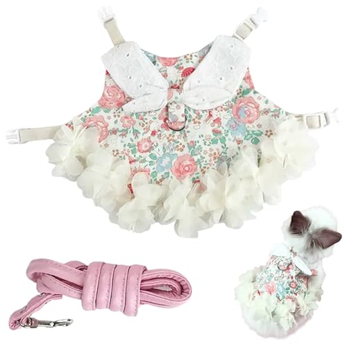 Kaninchengurt und Leinen -Set, Blumenhasenkleidung mit 4 Fuß Leinen kleine Tierkleidung für Kätzchen Frettchen Chihuahua Welpe und mehr Kaninchengurt und Leinen -Set, Blumenhasenkleidung mit 4 Fuß Leinen kleine Tierkleidung für Kätzchen Frettchen Chihuahua Welpe und mehr von Ssguopte