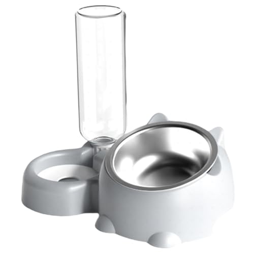 Katzenfutter und Wasserschüssel Set, flitzerfreundliche hochgezogene Katzenfutter und Wasserspender, abnehmbare Haustierschalen Katzenfutter und Wasserschüssel Set, flitzerfreundliche hochgezogene Katzenfutter und Wasserspender, abnehmbare Haustierschalen von Ssguopte