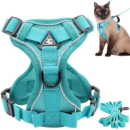 Katzenkabelbaum und Leinen -Set Escape Flyt Proof Sorbleable Atmable Weiches Hundekabelbaum und Leinen -Set mit reflektierenden Streifen für den Outdoor von Ssguopte