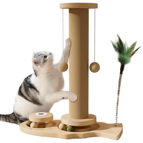 Katzenkratzer-Post interaktive Sisal-Katzenmöbel mit Bällen und Zwei Turntables & Teaser Nicht-Schlupf-Spielzeug für Innenräume, 16x13 Zoll Katzenkratzer-Post interaktive Sisal-Katzenmöbel mit Bällen und Zwei Turntables & Teaser Nicht-Schlupf-Spielzeug für Innenräume, 16x13 Zoll von Ssguopte