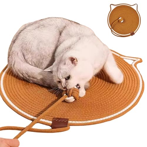 Ssguopte Katzenkratzmatte 17 runde Kratzfeste Katzenpolster mit Seilkugel und Ohren minimalistische lang anhaltende Baumwollseile gewebtes Kratzerpolster, tolles Geschenk Ssguopte Katzenkratzmatte 17 runde Kratzfeste Katzenpolster mit Seilkugel und Ohren minimalistische lang anhaltende Baumwollseile gewebtes Kratzerpolster, tolles Geschenk von Ssguopte