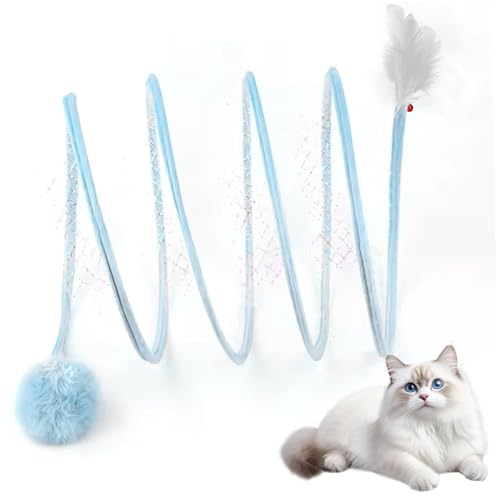 Katzentunnel, 66 x 25, 4 cm, faltbares, selbstspielendes Katzenspiralspielzeug mit Federn, flauschigem Ball und Glöckchen, interaktiv für den Innenbereich Katzentunnel, 66 x 25, 4 cm, faltbares, selbstspielendes Katzenspiralspielzeug mit Federn, flauschigem Ball und Glöckchen, interaktiv für den Innenbereich von Ssguopte
