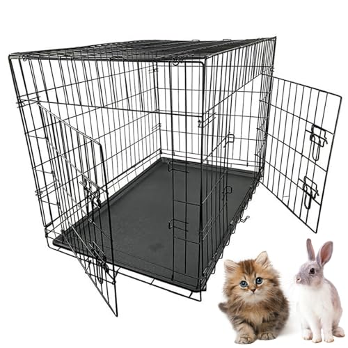 Mittelhundkäfigkiste 13, 78 x 9, 84 x 12, 99 Zoll verdicken Eisendrahtfalt mit Schachstall für Katzen tragbar von Ssguopte