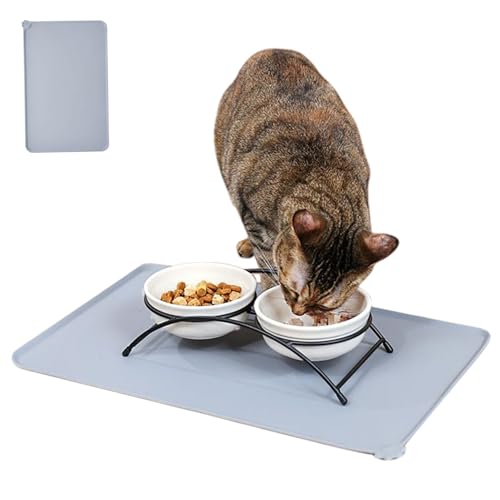 Ssguopte PET-Fütterungsmatte, 19x12 Zoll große Silikonmatte ohne Schlupf für Nahrung und Wasser, sichere ungiftige Haustier-Fütterung Ssguopte PET-Fütterungsmatte, 19x12 Zoll große Silikonmatte ohne Schlupf für Nahrung und Wasser, sichere ungiftige Haustier-Fütterung von Ssguopte