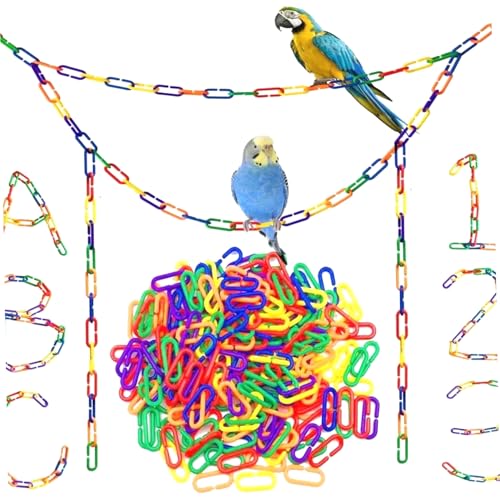 Ssguopte 200pcs Kunststoffkettenglieder, C-Clip farbenfrohe Vogelkäfig-Clips, austauschbare Glieder für Parrot- und PET-Rattenspielzeug von Ssguopte