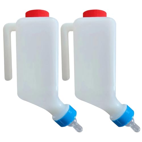 Ssguopte 2pcs Babyflaschen, 800 ml Lammbabyflasche mit Maßstab hängend Plastikmilch Feeder Flasche kleine Ziegenkalbschafe Pflegeflasche mit Griff von Ssguopte