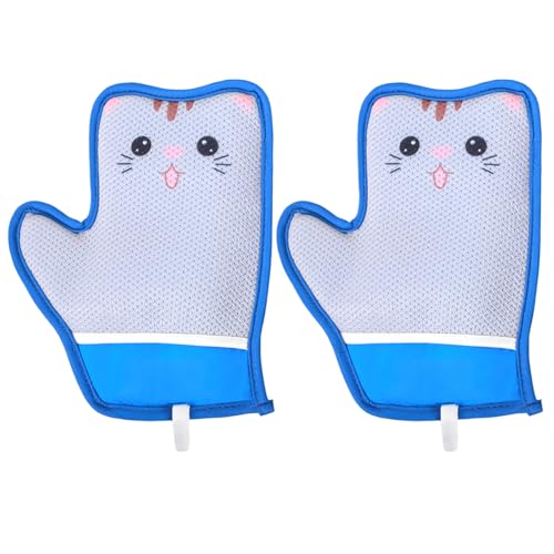 Ssguopte 2pcs Haustierhaarentfernungshandschuh, niedliches Netz wiederverwendbarer elektrostatischer Katzenpflegehandschuhe, hangbare Haustierversorgungen für Couch, Möbel, Teppich, Autositz von Ssguopte