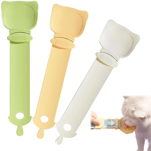 Ssguopte Cat Strip Feeder Löffel, 3pcs 10,6 Zoll Katzenlöffel, leckbare nasse Katzenfutterfuttermittel, quetschable Hängende Katzenstreifen -Feeder für Katzen -Flüssigkeitsnack und nasse Nahrung von Ssguopte