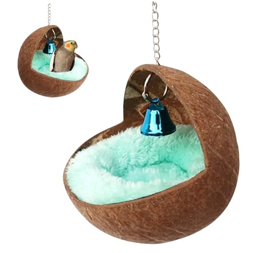 Ssguopte Papageiennest, halbkreisförmige Hängelvogel -Hängematte mit Kissen- und Bell -Anhängern, weiche und warme stabile Cockatiel -Spielzeuge für Papageien -Shot -Cockatiel -Conure von Ssguopte