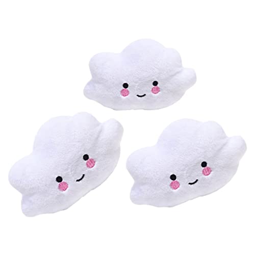 Ssguopte Quietschende Kauspielzeug für kleine Hunde Katzen 3pcs Plüsch weiße Wolkenformen von Ssguopte