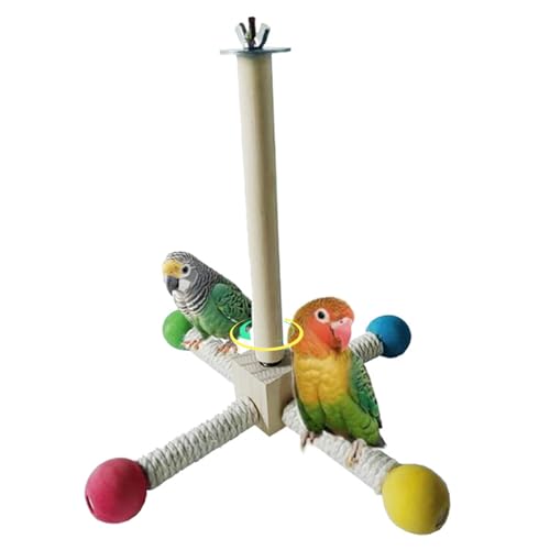 Vogelstangen für Käfig, 360 ° rotierende hölzerne Papageienständer, interaktive hängende Sittichplattenspielzeuge für Wellensittiche, Cockatiels, kleine Vögel Vogelstangen für Käfig, 360 ° rotierende hölzerne Papageienständer, interaktive hängende Sittichplattenspielzeuge für Wellensittiche, Cockatiels, kleine Vögel von Ssguopte