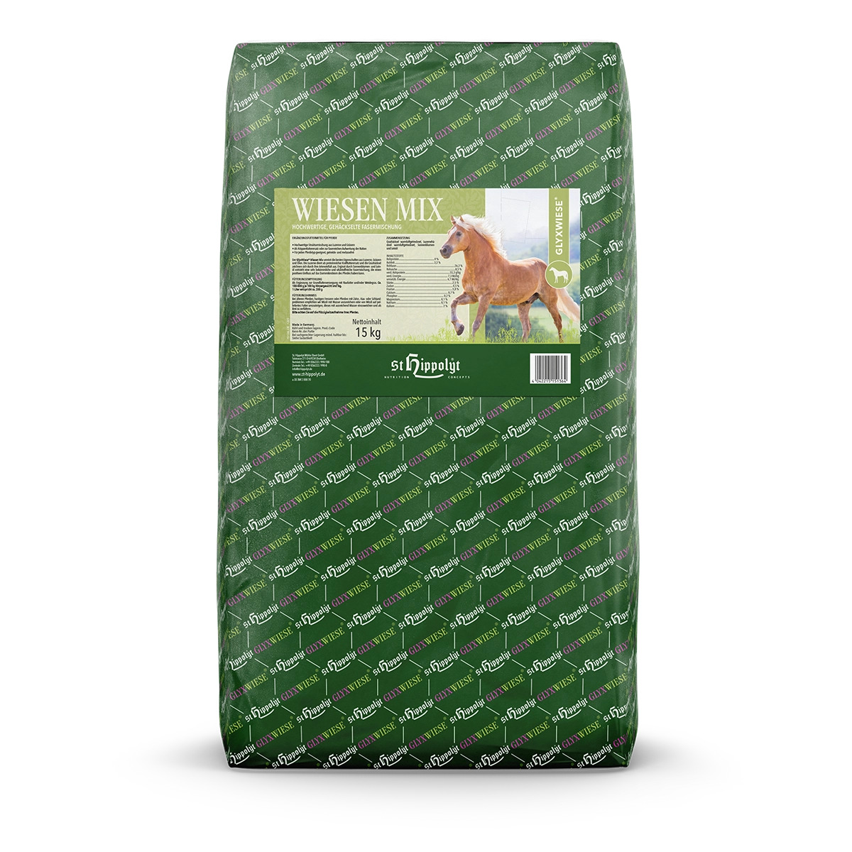 St. Hippolyt GlyxWiese® Wiesen Mix 15 kg Ballen Hochwertige, gehäckselte Fasermischung von St. Hippolyt
